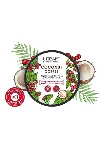 Urban Care Coconut Coffee Yenileyici ve Pürüzsüzleştirici Vücut Peelingi 280 Gr- Vegan
