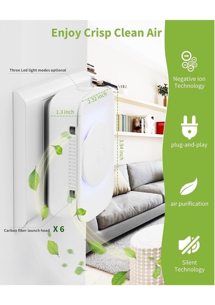 Hava temizleyici Dayar Hava Serbestleştirici iyonlaştırıcı jeneratörü Ofis için negatif iyon hava temizleyici takın oda evcil hayvanlar AB fişi (Yurt Dışından)