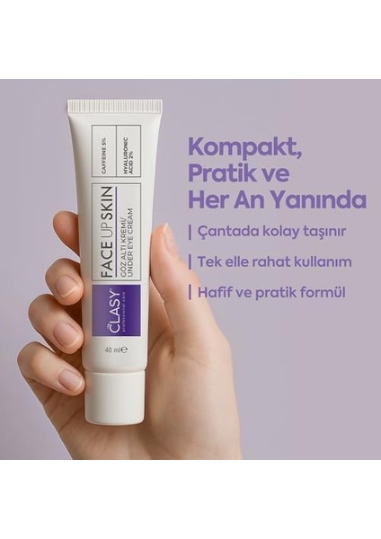 Clasycare Göz Altı Kremi - Kafein%5 + Hyaluronik Asit%2 - Morluk, Torba ve Şişlik Karşıtı Göz Kremi - Kırışıklık, Ince Çizgi ve Göz Altı Aydınlatıcı Krem, 40 ml fiyatları
