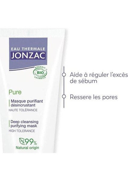 Jonzac Pure Akneye Eğilimli Yağlı Ciltler Için Organik Arındırıcı Maske 50 ml fiyatları
