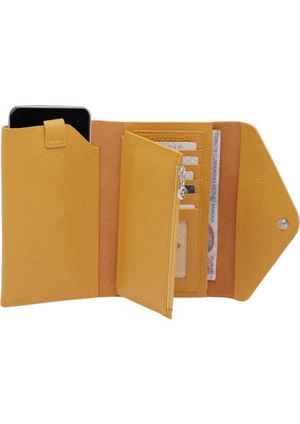 Sarı Hakiki Deri Kadın Cüzdan - S1CB00005811-H28