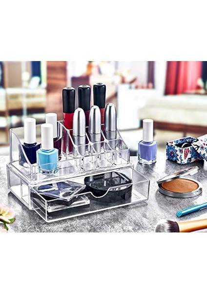 Akay Plastik Bee Home Çekmeceli Makyaj ve Makyaj Pamukluğu Organizer Seti