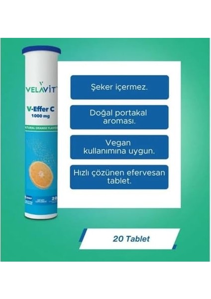 Velavit V-Effer C 1000MG Effervesan 20 Tablet