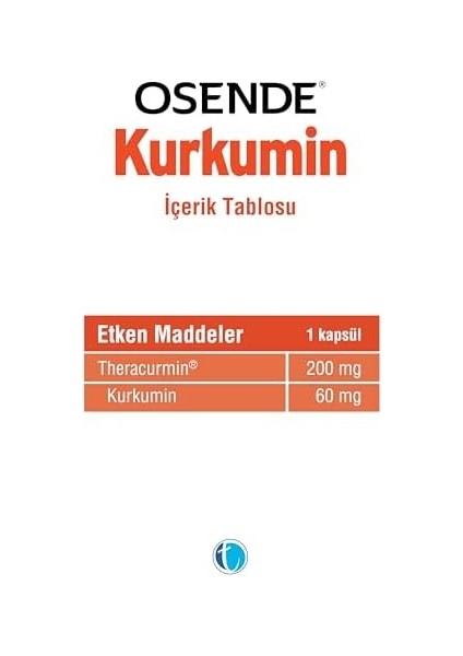 Osende Kurkumin 30 Kapsül fiyatları