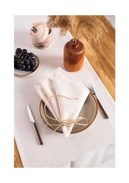 8'li Düz Otantik Peçete Setleri (Krem) modelleri