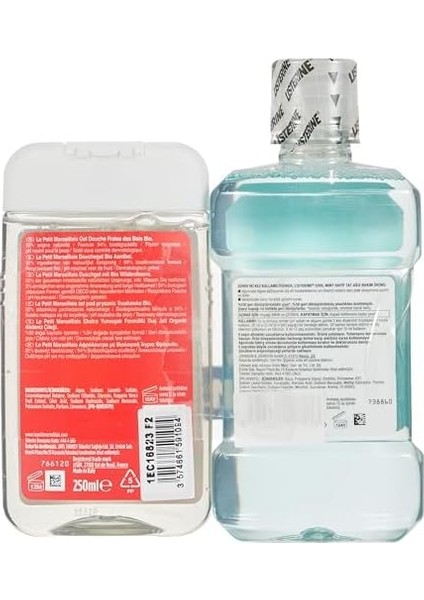 Le Petit Marseillais Duş Jeli Akdeniz Çileği 250 ml + Listerine Cool Mint Ağız Bakım Suyu Hafif Tat 250 ml modelleri