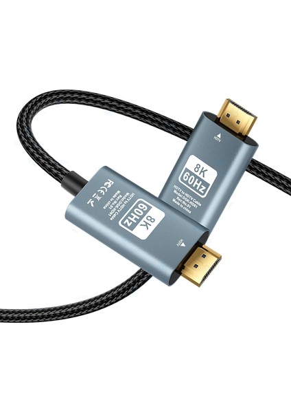 HDMI To HDMI Kablo, 8k 60Hz 200CM Yüksek Hızlı, HDMI Kablo 2 Metre Kablo Uzunluğu Vrr Tv/ps5/ps4/ Xbox Series X/monitör ile Uyumlu ZR860