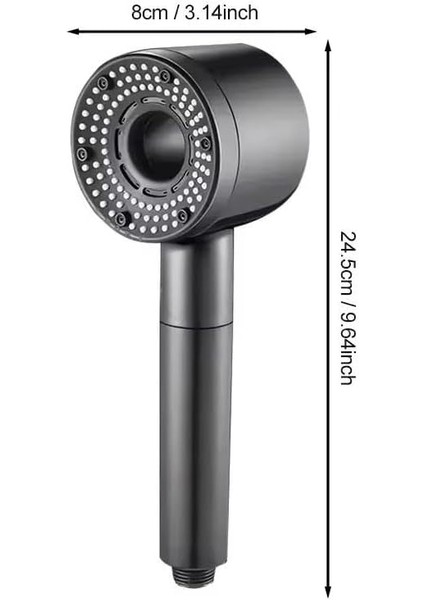 5 Fonksiyonlu Duş Başlığı, Ayarlanabilir Turbo Duş, Yüksek Kaliteli Lüks Tazyik Ayarlı, Modern ve Şık Aksesuarı Handshower (Gri) fiyatları