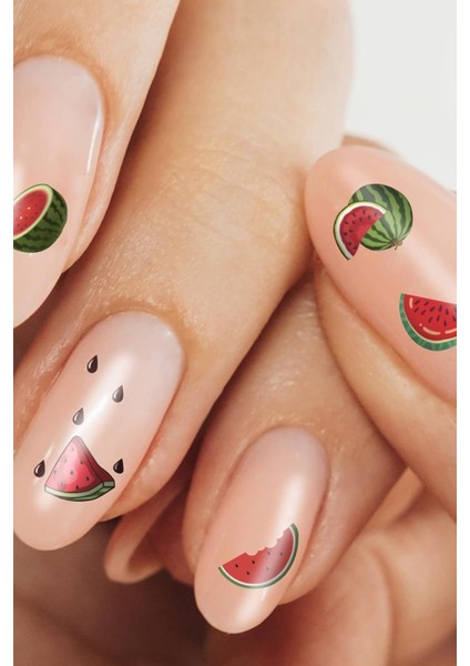 Artikel Karpuz Tırnak Dövmesi, Tırnak Tattoo, Nail Art, Tırnak Sticker