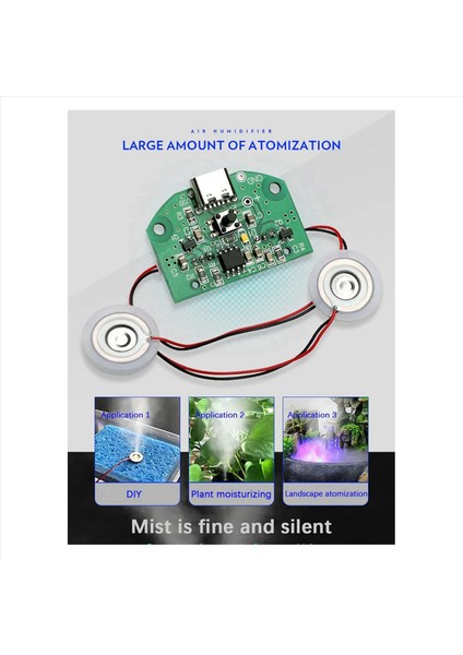 2x Çift Sprey Atomizasyon Modülü USB Nemlendirici Sürüş Devre Kart Atomizasyon Deneysel Ekipman Ultrasonik (Yurt Dışından)