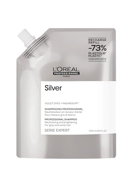 L'oréal Professionnel Paris Serie Expert Silver Çok Açık Sarı, Gri ve Beyaz Saçlar Için Renk Dengeleyici Mor Refill Şampuan 500 ml modelleri