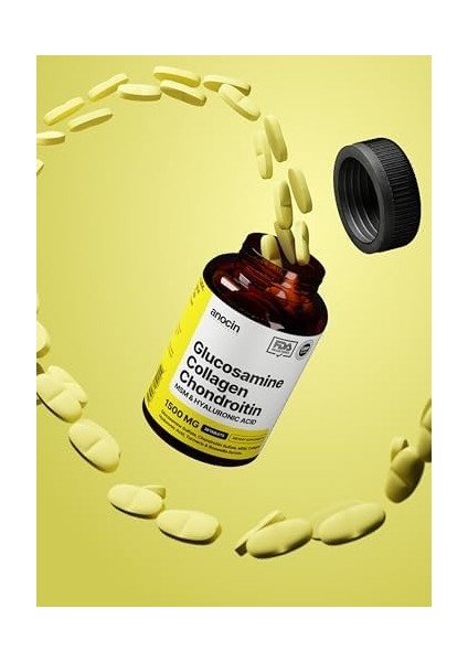 Anocin Glucosamine Chondroitin Msm Kolajen Curcumin Tablet 1500 Mg Glukozamin Kondroitin Collagen fiyatları