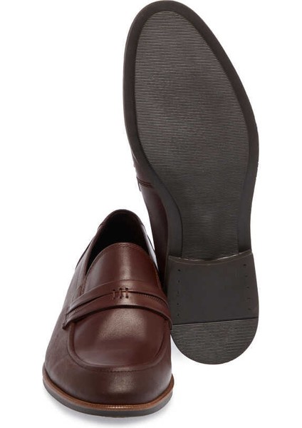 Kahve Hakiki Deri Erkek Klasik Ayakkabı - E24I1AY56681-M5Z