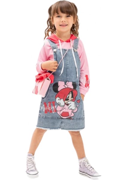 MINNE BASKILI ÇANTALI JİLELİ JEANS KIZ TAKIM modelleri