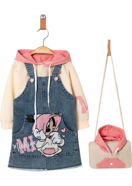 MINNE BASKILI ÇANTALI JİLELİ JEANS KIZ TAKIM modelleri