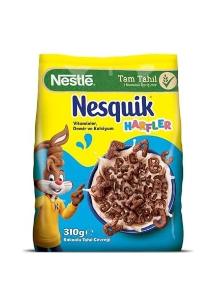 Nesquik Nestlé Harfler Kakaolu Buğday ve Mısır Gevreği 310 G