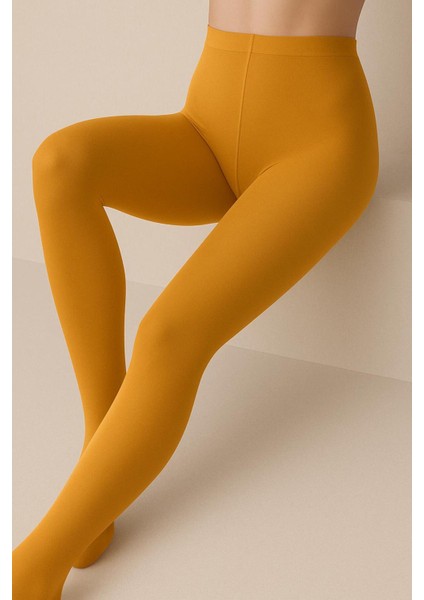 Kadın Orta Kalın Mevsimlik 40 Den Opak Mat Safran Külotlu Çorap