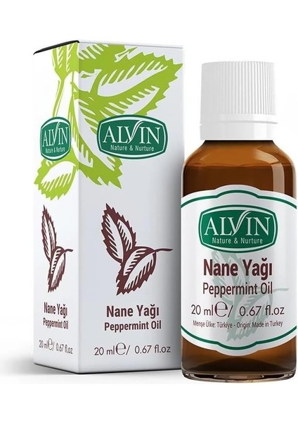 Alvin Nane Yağı Peppermint Oil, Doğal, 20 ml