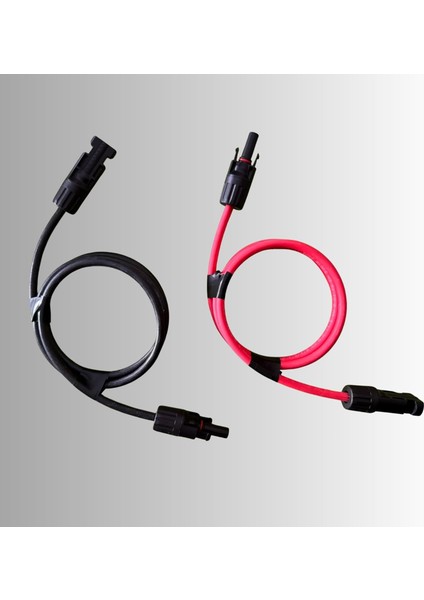 Güneş Paneli Bağlantıları Için Iki Tarafı Mc4 Konnektörlü, Uv Dayanımlı Dc Uzatma Kablo Seti- 1 M Siyah 6 Mm2+1 M Kırmızı 6 Mm2 Kablo