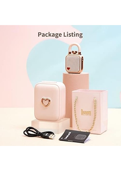 Divoom - Bluetooth Hoparlör, Küçük Taşınabilir Müzik Kutusu, Kablosuz Stereo Eşleştirme, Retro Ses Kutusu, Sevimli Masaüstü Dekorasyonu, Kızlar Için, Pembe fiyatları