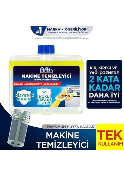 Finish Bulaşık Makinesi Temizleyicisi Limonlu & Normal (2 x 250 Ml)