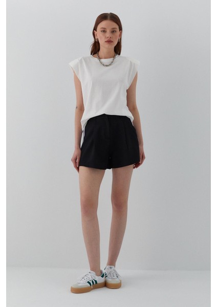 Şeritli Şort Siyah