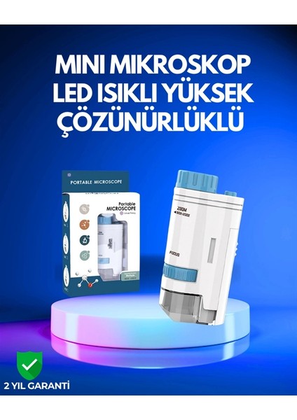 Pmma Optik Lensli Kompakt Taşınabilir Mikroskop