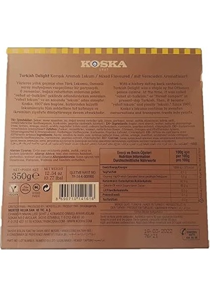 Koska 350 Gram Karışık Aromalı Lokum (Osmanlı Dizayn) fiyatları