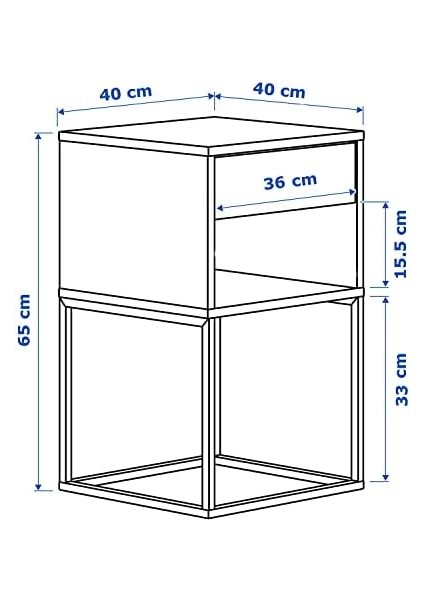 KMD106-CEVIZ Metal Ayaklı Komodin fiyatları