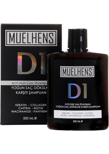 Muelhens D1 Yoğun Saç Dökülme Karşıtı Şampuan, Keratin, Kollajen, Kafein, Biotin, Niasinamid, Panthenol Içerir, 500 ml modelleri