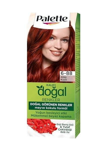 Palette Kalıcı Doğal Renkler Saç Boyası 6-88 Ateş Kızılı Saç Boyası modelleri