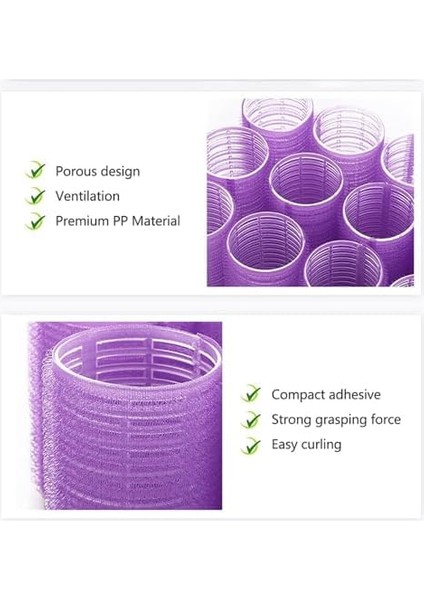 Xspring 24 Adet Saç Silindiri, 12 Adet Renkli Ördek Gagası Klipsli Kendinden Tutuşlu Saç Maşası, Dıy Kıvırcık Saç Kakülleri Saç Modeli Setleri, Kadınlar Için Isı Yok Kuaförlük Maşası Silindirleri