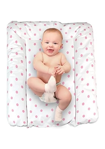 Baby'ness Elyaf Dolgulu Pvc Alt Değiştirme Minderi, Sıvı Geçirmez, Leke Tutmaz, Puantiyeli, Pembe, 50X70CM modelleri