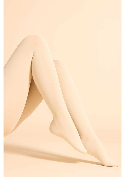 Micro 40 Orta Kalın Mat Vanilya Külotlu Çorap - Tarzınla Fark Yarat