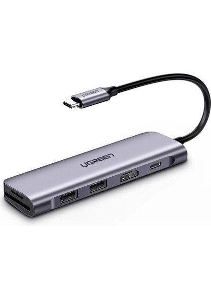Type-C To HDMI USB 3.0 Tf Sd Pd Dönüştürücü Çok Fonksiyonlu Adaptör
