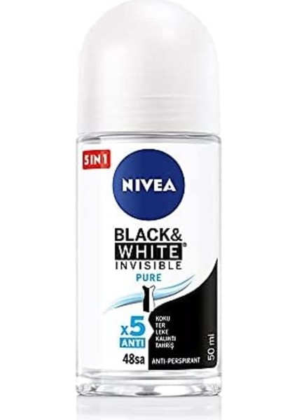 Nıvea Kadın Roll On Deodorant Black & White Invisible Pure 48 Saat Anti-Perspirant Koruma (50 Ml) modelleri