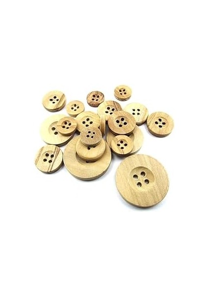 Dikme, 4 Delik Yazı Model, Ahşap, Zeytin AĞACI,100 Adet 15MM-24L modelleri