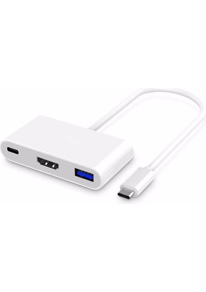 Hb-05 4K Hdmi Type C USB Çok Fonksiyonlu Metal A Kalite Kalın Kablolu Hub (Hdmı USB Type C Hd 4K Hub Hb-05)