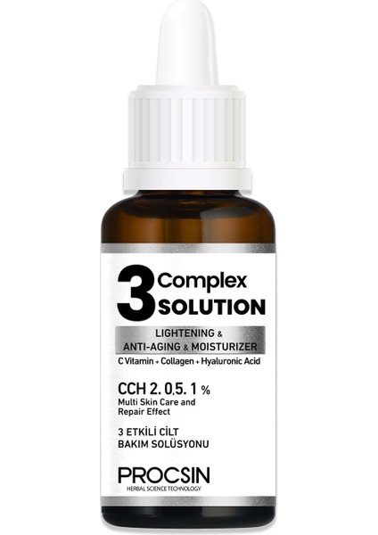 Procsın 3 Complex Solution Serum, Cilt Yenileyici & Leke Karşıtı, Gözenek Sıkılaştırıcı & Nemlendirici, Aydınlatıcı & Onarıcı Bakım, 20 ml fiyatları