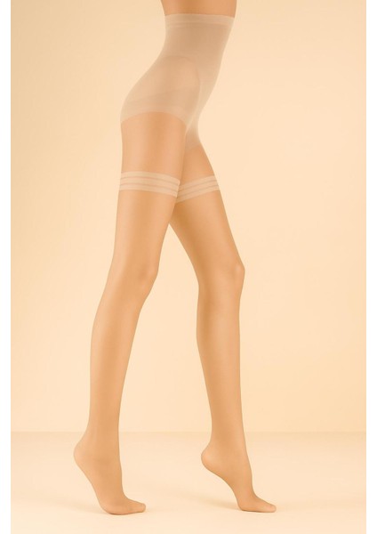 Karın & Mide & ve Basen Toplayıcı Korse Etkili Body Control Ten Parlak Korse Külotlu Çorap 15 Den