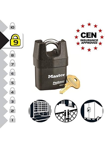 Yüksek Hava Koşullarına Dayanıklı Asma Kilit [kapalı Braket] [açık Alanlar] 6321EURD - Nakliye ve Endüstriyel Kullanım Için modelleri