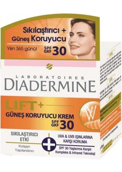 Diadermine Dd Lift+Sun Protect Krem, 50 Ml, 1 Paket modelleri