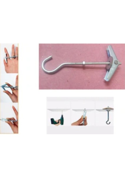 Rayko 5 Adet Uzun Çelik Kanatlı Kancalı Paraşüt Alçıpan Dübeli Korniş Dübeli Sabitleme Aparatı fırsatları