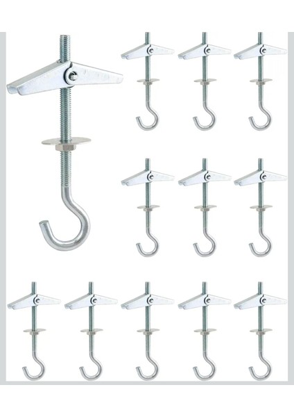 Rayko 5 Adet Uzun Çelik Kanatlı Kancalı Paraşüt Alçıpan Dübeli Korniş Dübeli Sabitleme Aparatı indirimleri