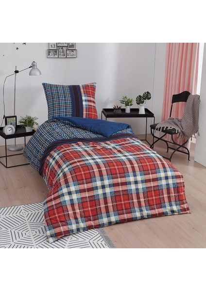 Tek Kişilik Pamuk Nevresim Seti Kırmızı