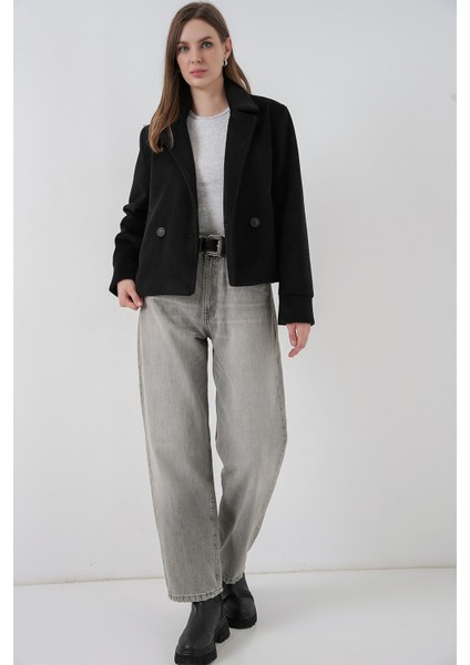 Kadın Kaşe Ceket 0725 - Siyah fiyatları