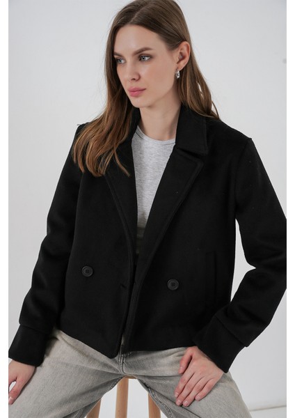 Kadın Kaşe Ceket 0725 - Siyah modelleri