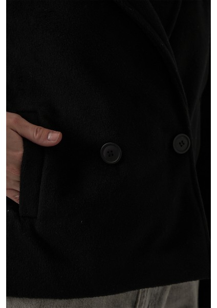 Kadın Kaşe Ceket 0725 - Siyah indirimleri