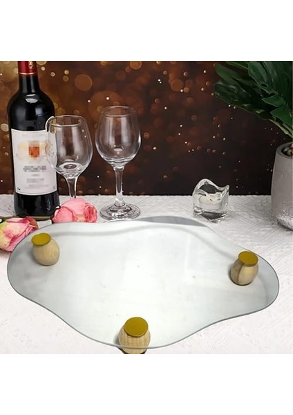 Ayaklı Cam Sunum Tepsi 25X32 Şık Tasarım fiyatları