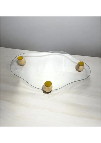 Ayaklı Cam Sunum Tepsi 25X32 Şık Tasarım modelleri